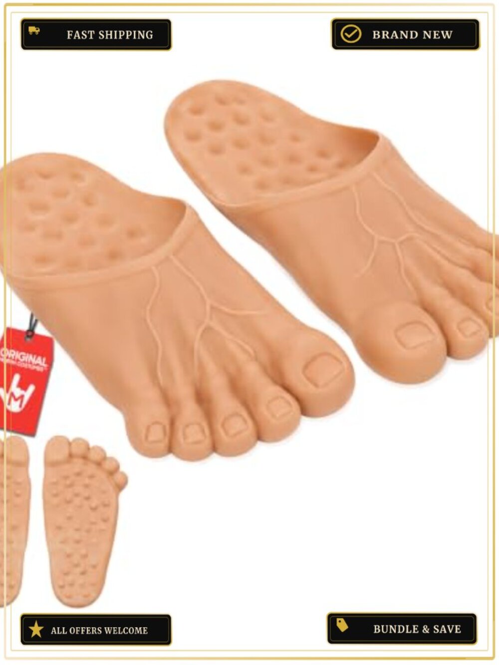 Jumbo Bare Feet Shoe Covers Caveman Costume Accessory One Size Fits Most